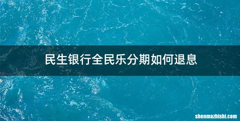 民生银行全民乐分期如何退息