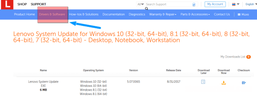 如何更新适用于WINDOWS10的LENOVO驱动程序