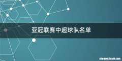 亚冠联赛中超球队名单