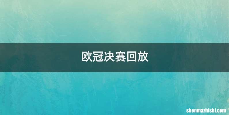 欧冠决赛回放