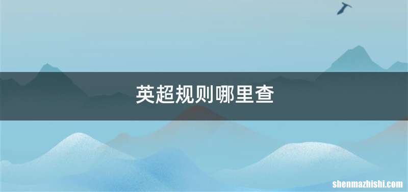 英超规则哪里查