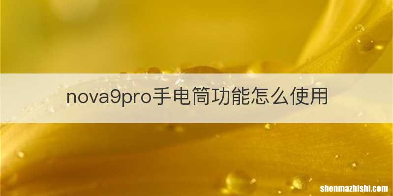 nova9pro手电筒功能怎么使用