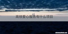高铁爱心服务有什么项目