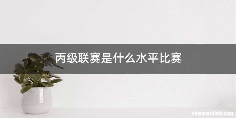 丙级联赛是什么水平比赛