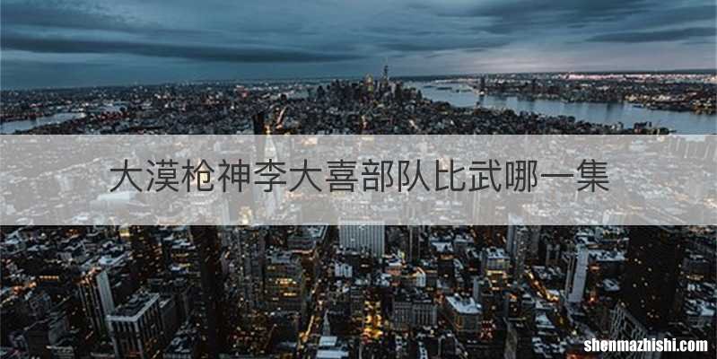 大漠枪神李大喜部队比武哪一集