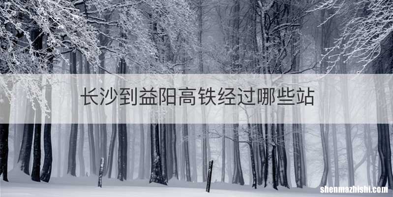 长沙到益阳高铁经过哪些站