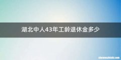 湖北中人43年工龄退休金多少