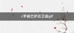 c罗被巴萨后卫遛gif