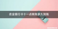 农业银行卡十一点转账多久到账