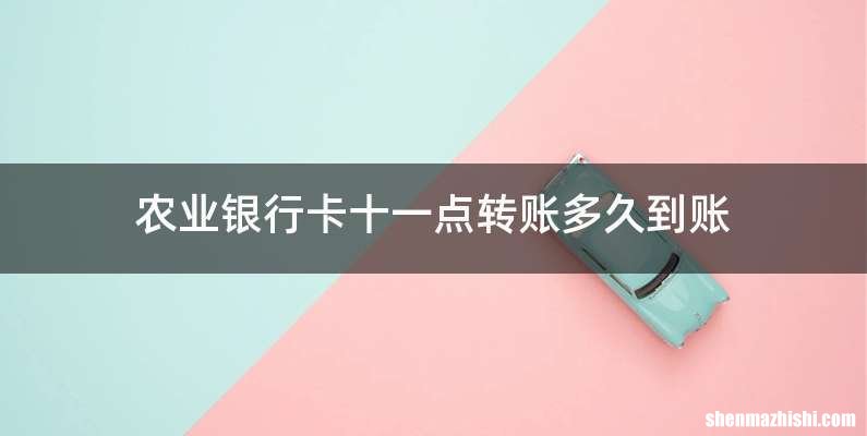 农业银行卡十一点转账多久到账