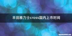丰田雅力士cross国内上市时间