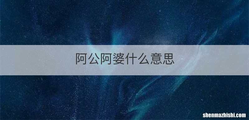 阿公阿婆什么意思