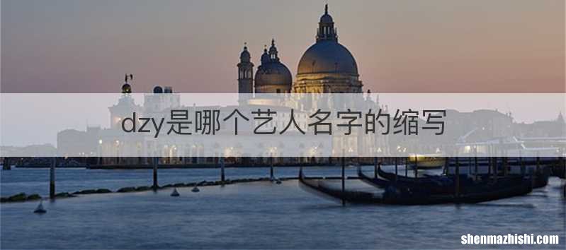 dzy是哪个艺人名字的缩写