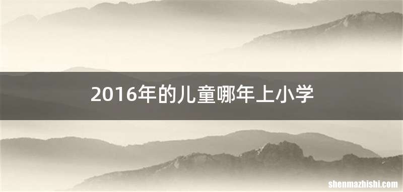 2016年的儿童哪年上小学
