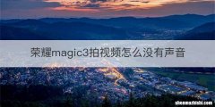 荣耀magic3拍视频怎么没有声音