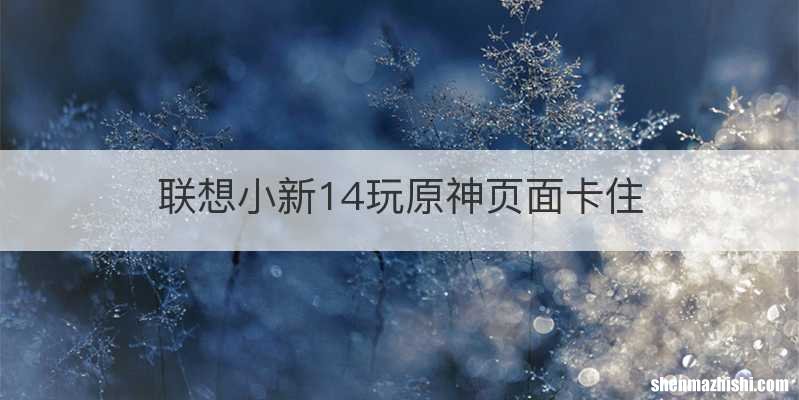 联想小新14玩原神页面卡住