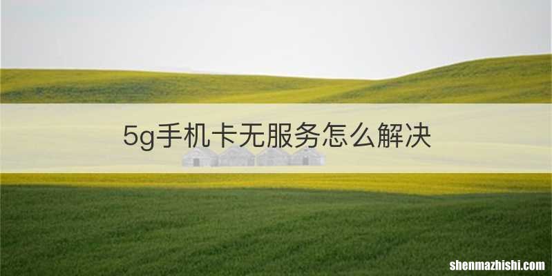 5g手机卡无服务怎么解决