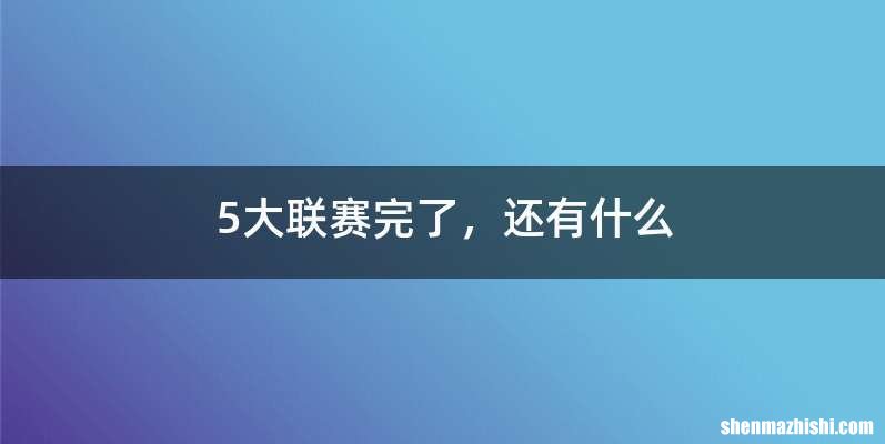 5大联赛完了，还有什么