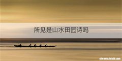 所见是山水田园诗吗