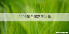 2005年全国高考状元