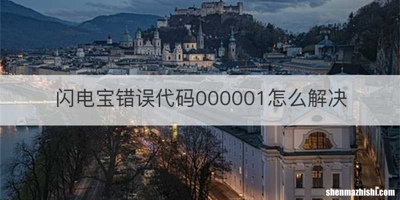 闪电宝错误代码000001怎么解决