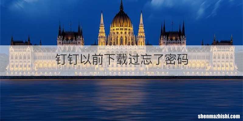 钉钉以前下载过忘了密码