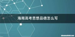 海南高考思想品德怎么写