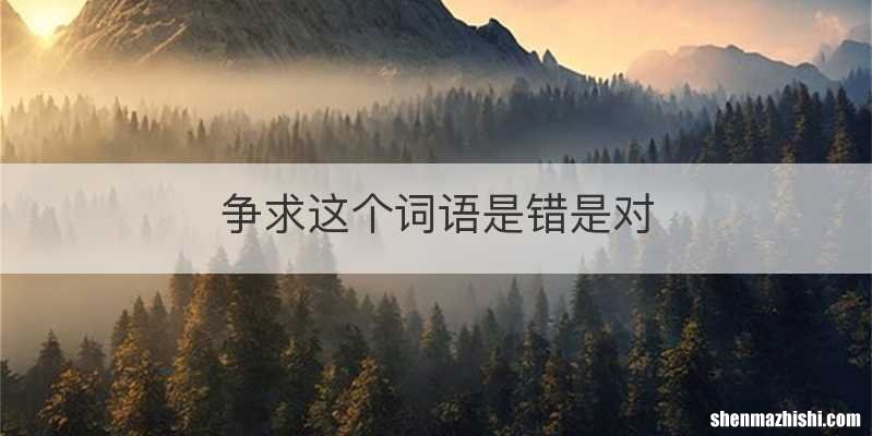 争求这个词语是错是对