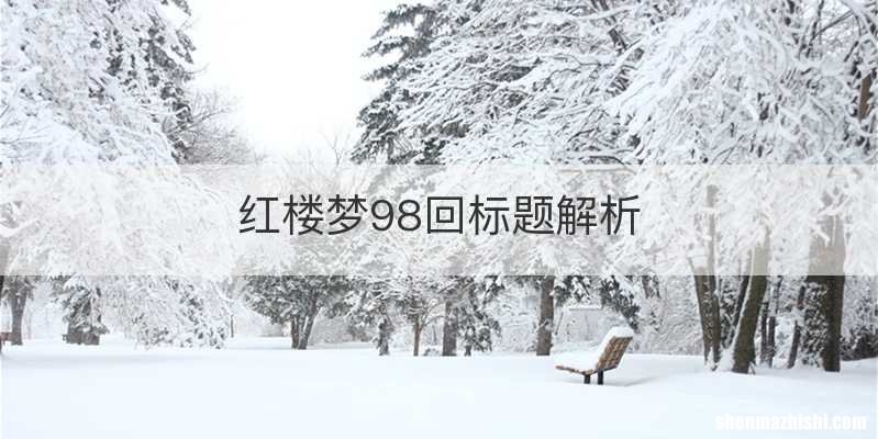 红楼梦98回标题解析