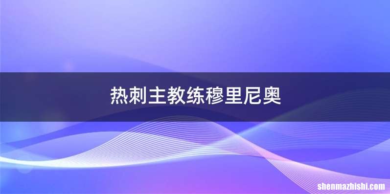 热刺主教练穆里尼奥