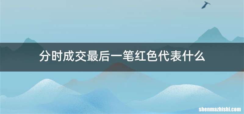 分时成交最后一笔红色代表什么
