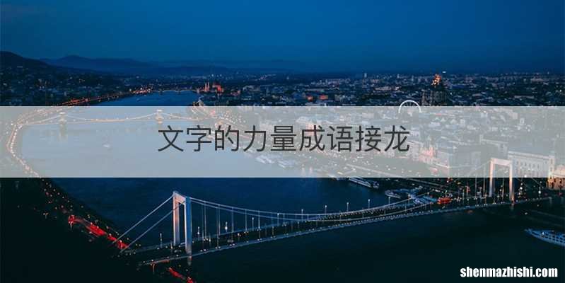 文字的力量成语接龙