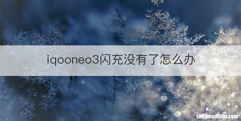 iqooneo3闪充没有了怎么办