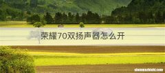 荣耀70双扬声器怎么开