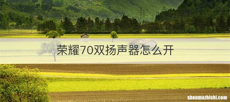 荣耀70双扬声器怎么开