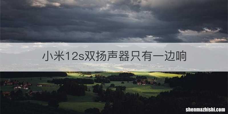 小米12s双扬声器只有一边响