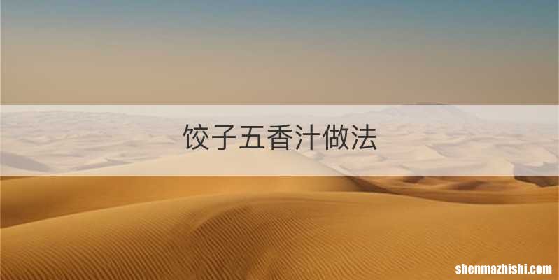 饺子五香汁做法