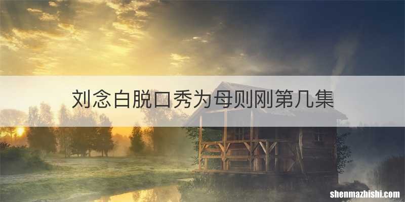 刘念白脱口秀为母则刚第几集