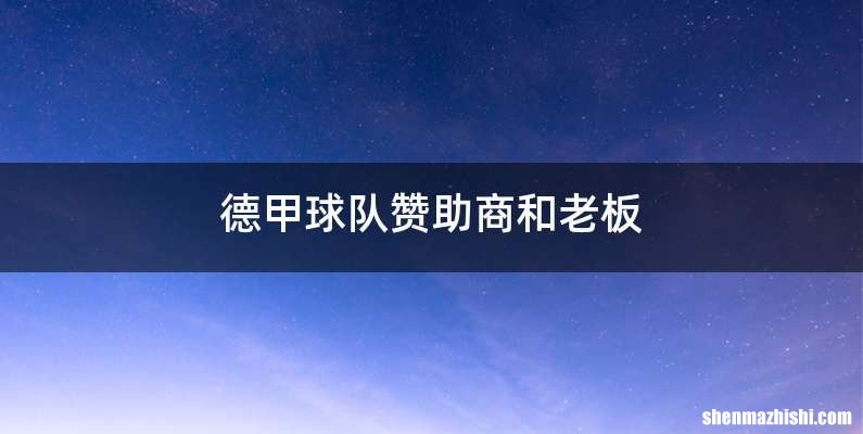德甲球队赞助商和老板