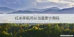 红米手机可以当温度计用吗