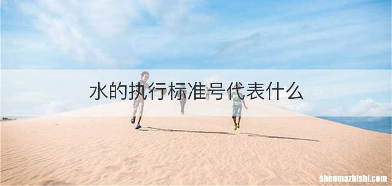水的执行标准号代表什么