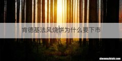 肯德基法风烧饼为什么要下市