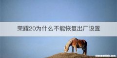荣耀20为什么不能恢复出厂设置