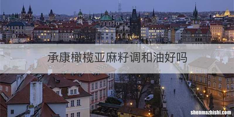 承康橄榄亚麻籽调和油好吗