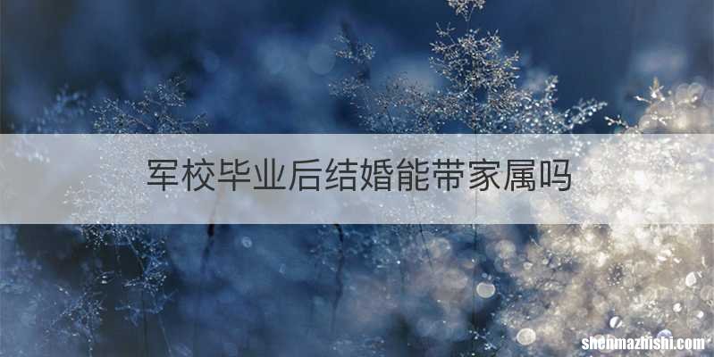 军校毕业后结婚能带家属吗