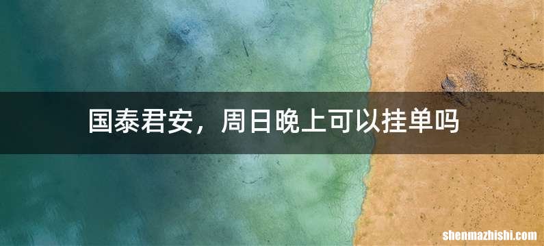 国泰君安，周日晚上可以挂单吗