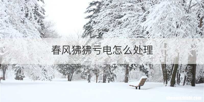 春风狒狒亏电怎么处理