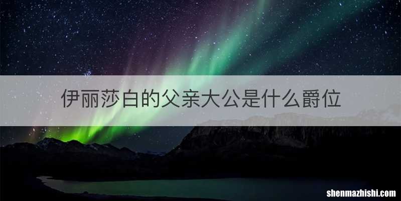 伊丽莎白的父亲大公是什么爵位
