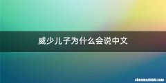 威少儿子为什么会说中文