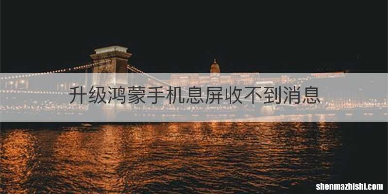 升级鸿蒙手机息屏收不到消息